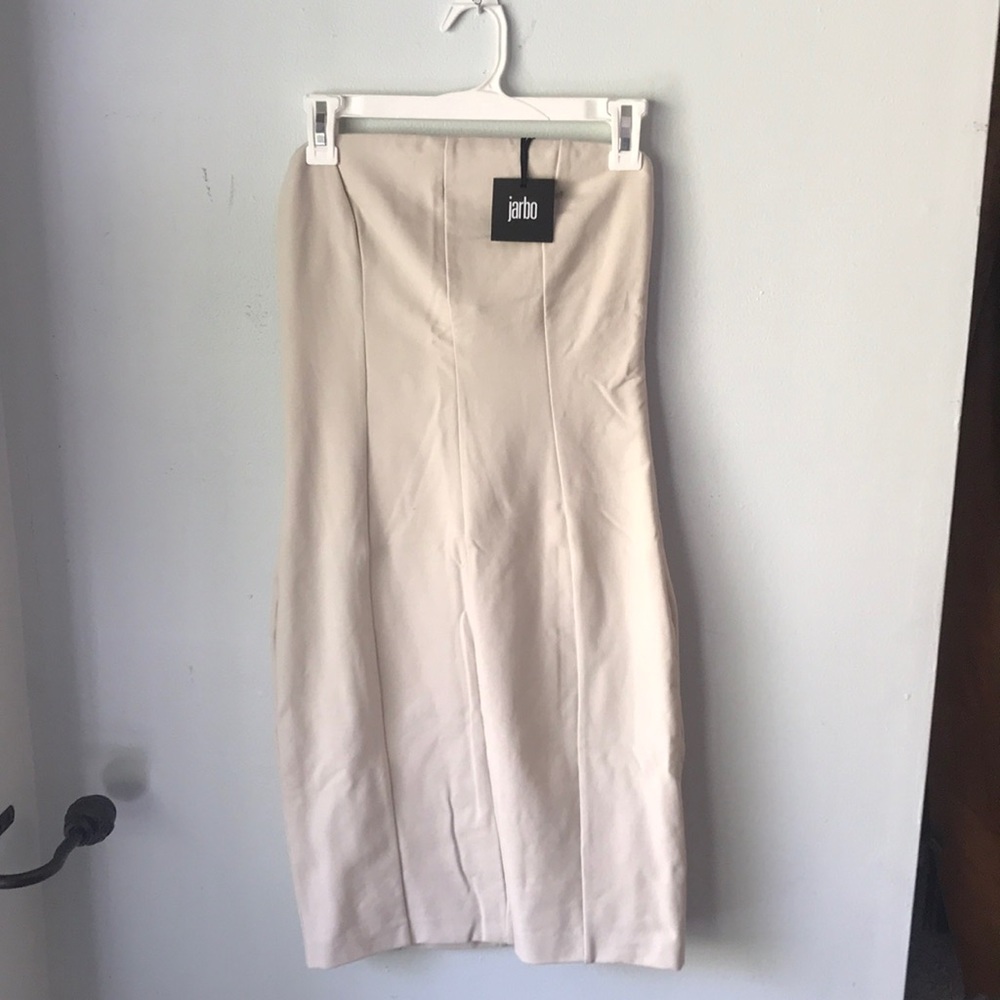 Jarbo short bandeau dress size xs zipper up side color eggshell